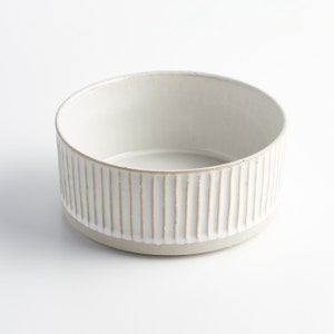 Natural White Scalloped Stoneware Dog Water Bowl // Ceramic Dog Bowl Clay Dog Bowl Pottery Dog Bowl Australia image 4