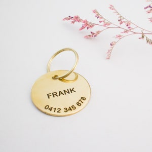 Personalized Brass Dog Tag // Stamped Dog Tag - Dog ID Tag - Custom Pet ID - Dog Collar Name Tag - Cat Tag - Metal Dog Tag