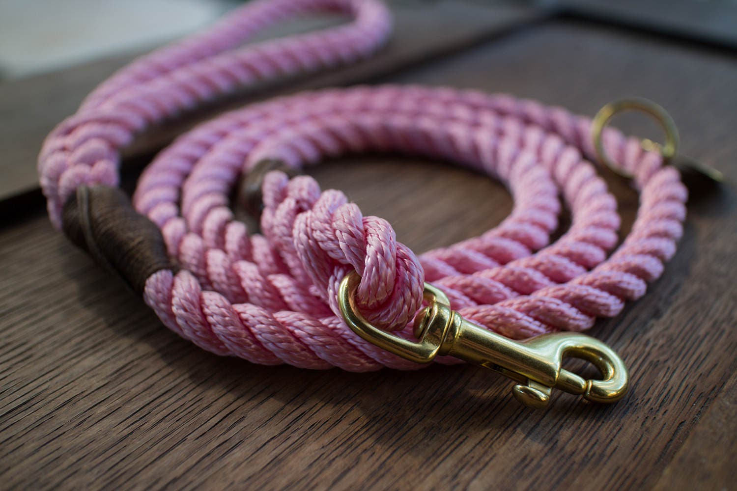 Rose Pink Rope Dog Leash // Rope Dog Lead Strong Dog Leash Etsy