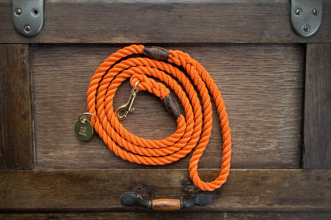 Orange Rope Dog Leash // Rope Dog Lead Strong Dog Leash Etsy