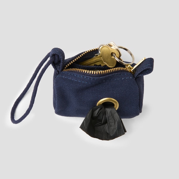 Porte-sac caca - Navy Canvas // Porte-sac caca en coton biologique // Porte-sac caca en laiton // Australie