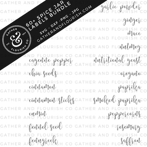 Spice Jar Labels SVG Bundle, Spice Labels SVG, Pantry Labels Cut Files, Farmhouse Cut File, Kitchen Label SVG, Label Cut Files, Organization