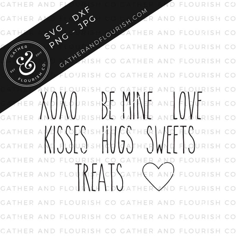 Rae Dunn Inspired SVG, Rae Dunn Valentines Labels, Rae Dunn SVG, SVG Pantry Labels, Pantry Labels, Rae Dunn, Valentines Cut File image 1