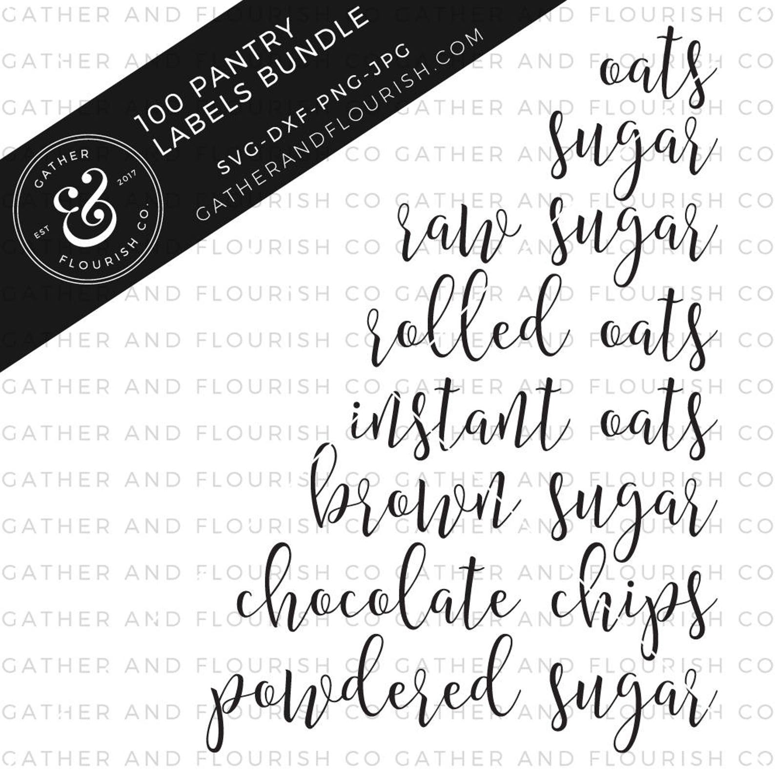 Pantry Labels Bundle SVG Files Pantry Label Cut Files Pantry | Etsy