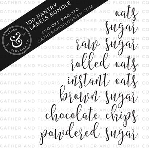 Pantry Labels Bundle SVG Files, Pantry Label Cut Files, Pantry Labels, Farmhouse SVG, Label Cut Files, Pantry SVG Files, Pantry Organization image 2