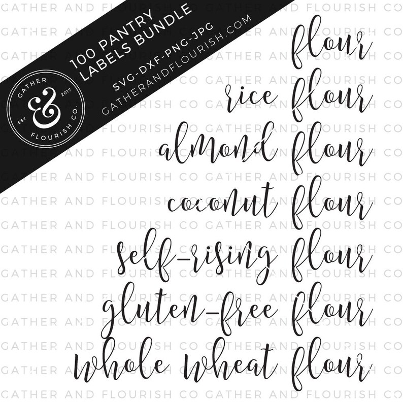 Pantry Labels Bundle SVG Files, Pantry Label Cut Files, Pantry Labels, Farmhouse SVG, Label Cut Files, Pantry SVG Files, Pantry Organization image 1