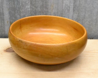 Vintage Paragon Woodturning Co. Hand Turned Wood Wooden Bowl - Fruit Bowl - Centerpiece - Salad Bowl - Farmhouse Kitchen - Home Decor