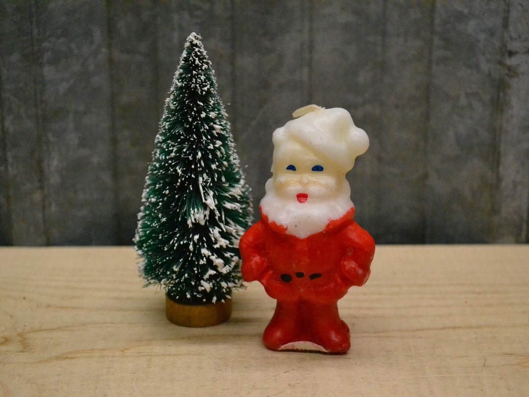 Vintage Gurley Novelty Co. Santa Decorative Candle Missing Paper Tag