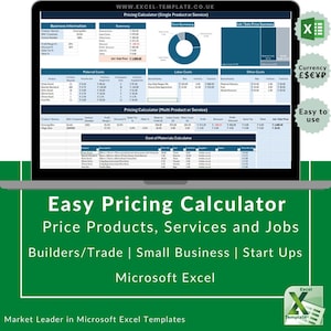 Calculatrice de prix Feuille de calcul | Modèle pour petite entreprise | Calculateur de prix | Calculateur de prix | Bénéfice | Microsoft Excel