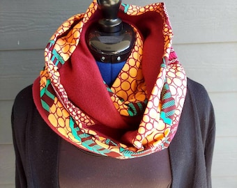 Christmas gift/Ankara winter Scarf/ infinity African scarf/ Ankara neck warmers,Winter shawls/ Neck warmer/ Unique Christmas gift for her/