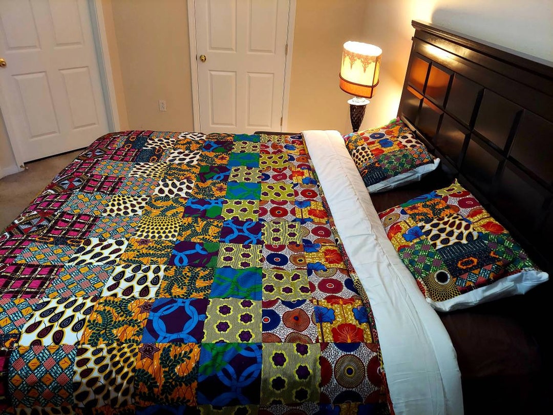 3 Piece Bedding Ankara Set/African print Comforter/Duvet Cover - Ankara Bedding - 3 Piece set/ African Quilt Comforter/ Christmas gift set