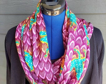 Scarf/ infinity scarf/ Ankara silk scarf /silk scarf/Scarves women/Gift for her/Birthday gift/Scarf women cashmere/Christmas gift