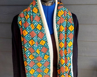 Ankara winter Scarf/ infinity African scarf/ Ankara neck warmers,Winter shawls/ Neck warmer/ Christmas gift for her/ Unique scarf.