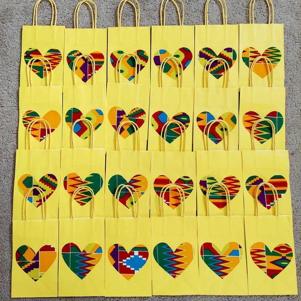 Gift bags for wedding guests/Kente Party gift bags/ Personalized gift bags/ African gift bags/Gift bags for baby shower/Wedding/Party bags