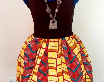 Mini Afro Ball skirt/ Ankara skirt/short skirt/midi skirt/ Afro Midi skirt/Dashiki short skirt/African print skirt/African Print Skirt.