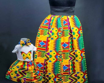 Mommy and me Summer outfit/Matching mom and baby/Mommy and me dress/Mommy and me/African prints mummy/daughter set/ Easter skirt/kente