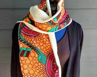 Ankara winter Scarf/ infinity African scarf/ Ankara neck warmers,Winter shawls/ Neck warmer/ Unique Christmas gift for her/ Unique scarf.