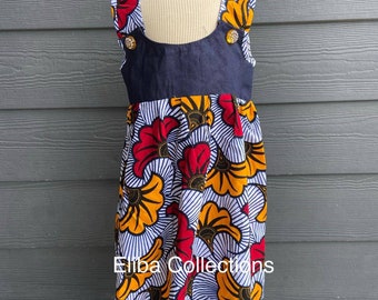 Girl's Ethnic dressBaby ankara Dress/Girl's birthday outfit/Infant dress/Orange dress/Baby shower gift/Easter outfit/ Baby girl/ Batik dress