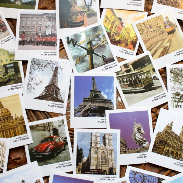 40 Mini postcards Set/ Travel Cards Thank you cards/ Wedding Wishes Idea/ Scrapbooking Insta Photo