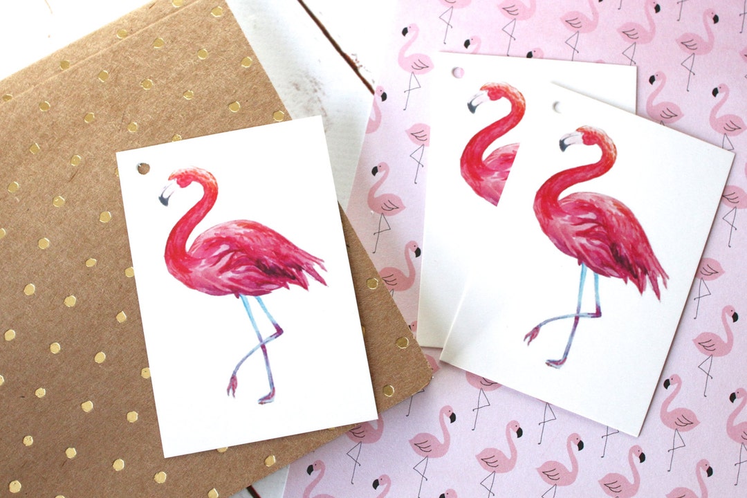 Flamingo Gift Tags/ Alice in Wonderland Party/ Kitsch Flamingo - Etsy