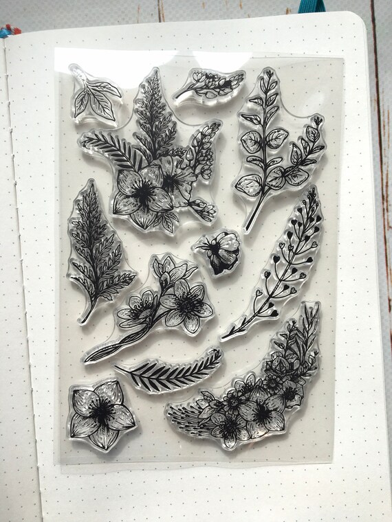 Paper, Party & Kids Botanicals Floral Silicone Stamp/ Wild Flower Clear ...