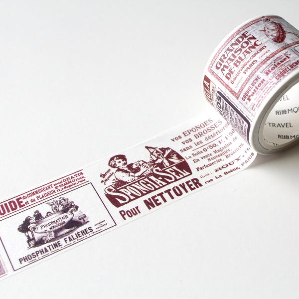 Wide Vintage Newspaper washi tape/ Journal  Scrapbooking/ Magazine adverts Planner crafting tape