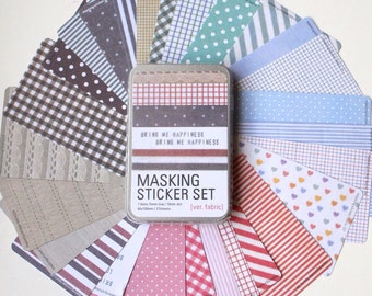 Masking pattern sticker set, Planner/ Scrapbooking sticker set/ fabric patterns