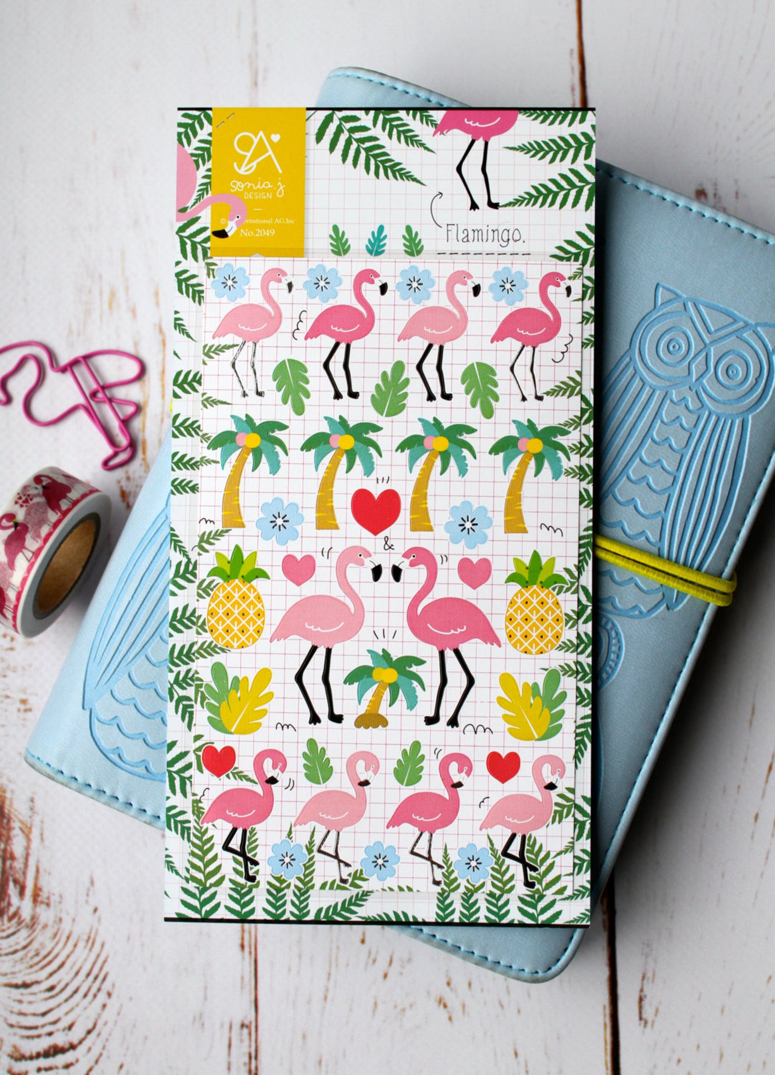 Flamingo Planner Sticker Set/ Tropical Bullet Journal Diary/ Etsy