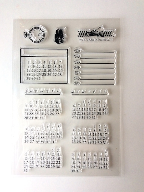 Silicone Stamp, Mixed Calendar Stamps, Bullet Journal Stempel Set,  Transparent Bullet Journal Rubber Stamp for Scrapbooking, Scrapping,  Journals and