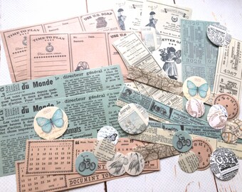 Advert sticker Set/ Vintage Travellers Journal Deco / Travel Tickets set/ Collage Scrapbook supplies/ set of 60