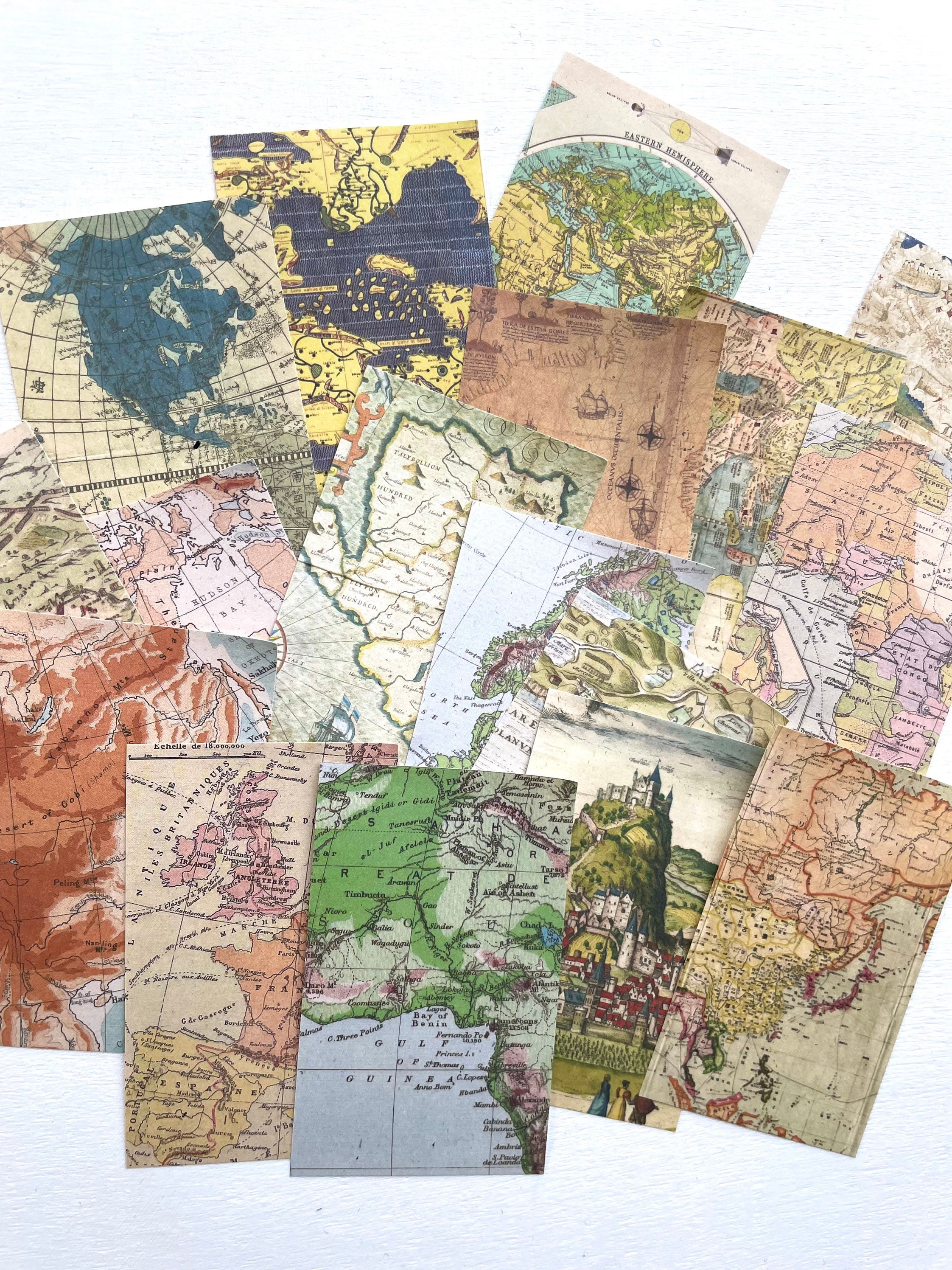World Map Kraft Tissue Wrap Vintage / Antique Look 15x20 or 20x30 Packaging  Gift Wrap Old Fashioned Wrapping Paper Supplies Kraft Paper 