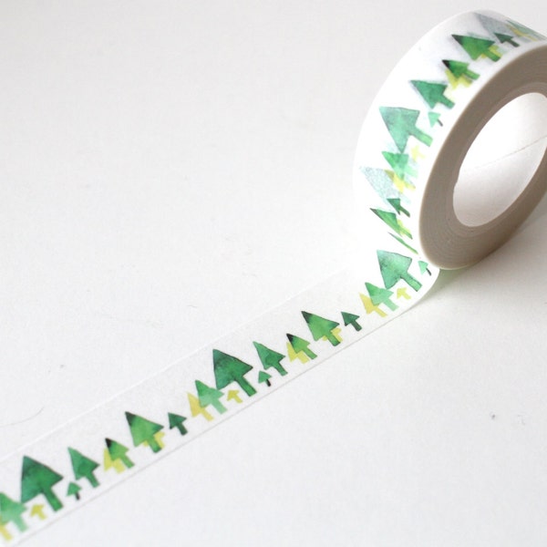 Trees Washi tape Christmas Scandinavian • Watercolour design Scandi tree Gift / Woodland Tree Planner/ Scrapbooking tape