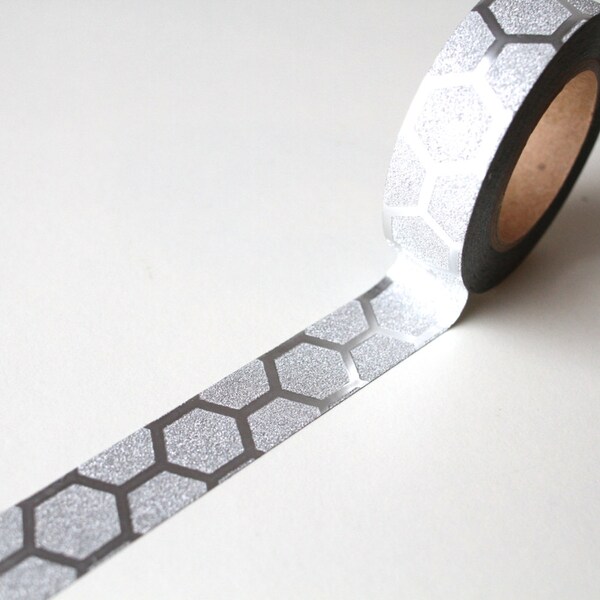 Silver Washi tape/ Christmas Geometric Pattern Foil  Planner Supplies tape