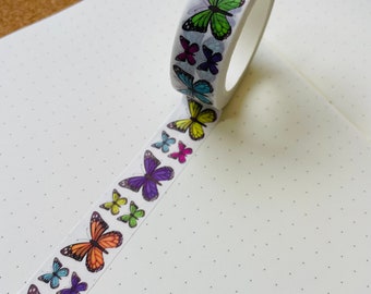 Butterfly Washi tape/ multi Coloured Pretty Planner/Butterflies Bullet Journal Deco