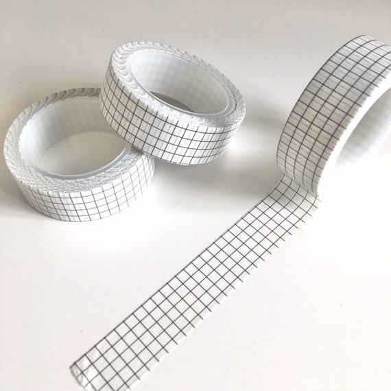 Black Grid Washi tape/ Monochrome Graph Paper Planner Deco tape/Mixed Media  tape