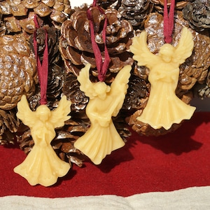 Beeswax Angel Ornament Set, Beeswax Ornaments, Farmhouse Christmas Ornaments, Angel Ornament,