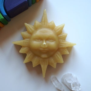 Pure Beeswax Sun Candle, Sun God, Sun Goddess, Nature Candle, Sun Decor