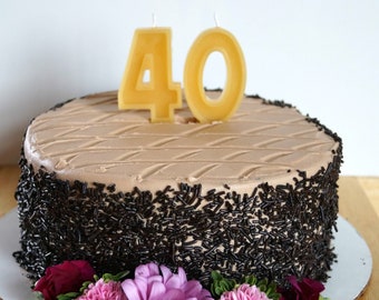 Beeswax Number Birthday Candles: Honey Aroma Cake Topper