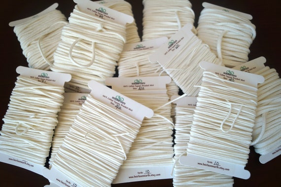 Bulk Pack Square Braided Cotton Candle Wick, Beeswax Candle Wicks, Wicks  for Candles, Wicks Beeswax Candles, Cotton Wick 