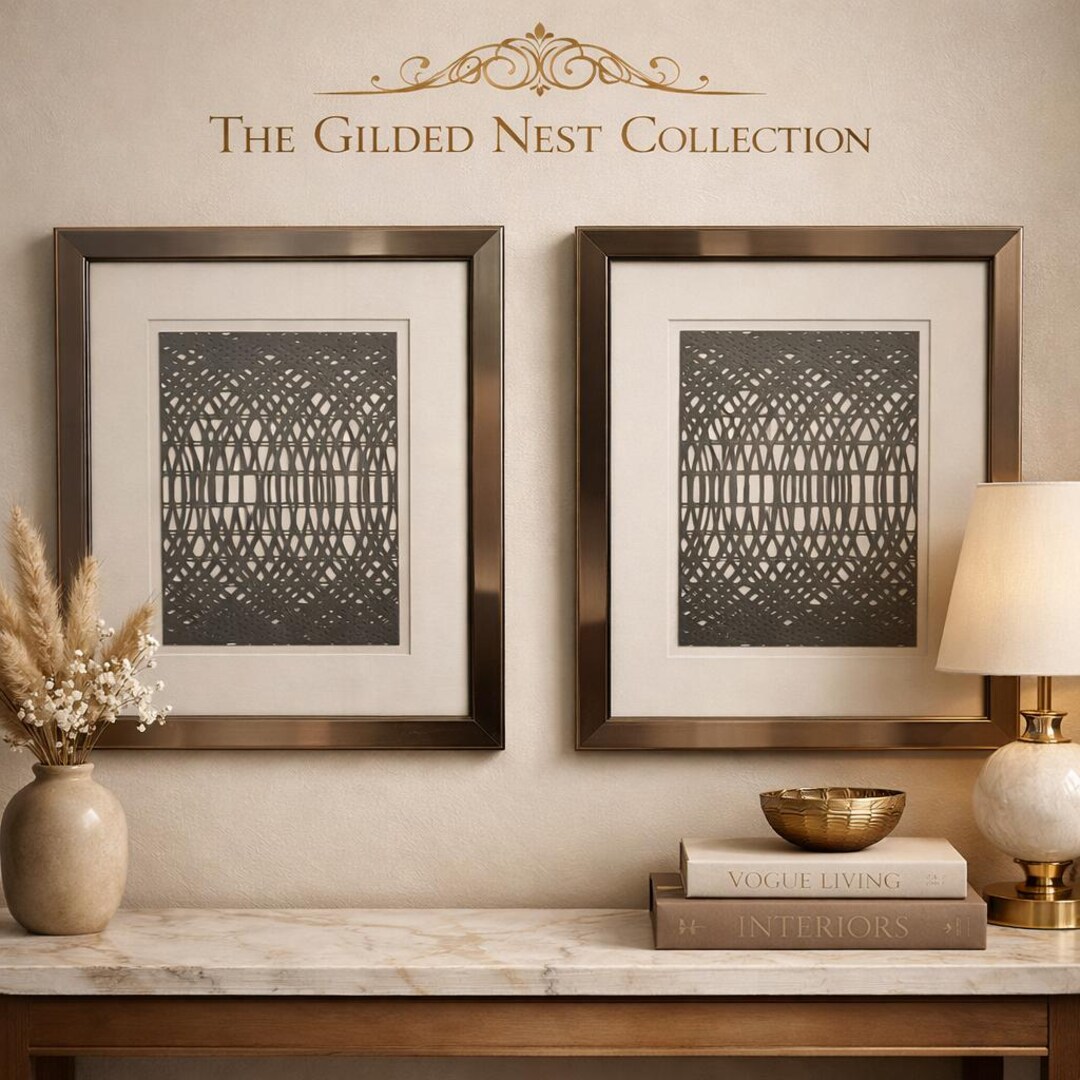 Mid Century Modern Geometric Art Set | Framed Scandinavian Prints ...