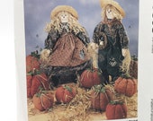 McCalls 7808 Mr and Mrs Scarecrow and Pumpkins Stuffed Dolls Vintage Uncut Sewing Pattern