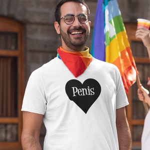 Penis love pride T-shirt. Funny adult humor graphic tee. image 1