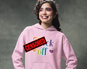 80's rainbow font fck off hoodie hooded sweatshirt