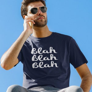 Funny blah short sleeve t-shirt. Sarcastic apathetic graphic tee.