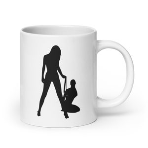 BDSM slave coffee mug. LGBTQ lesbian domination and submissive. Fun bondage s and m gift. 20 Fluid ounces