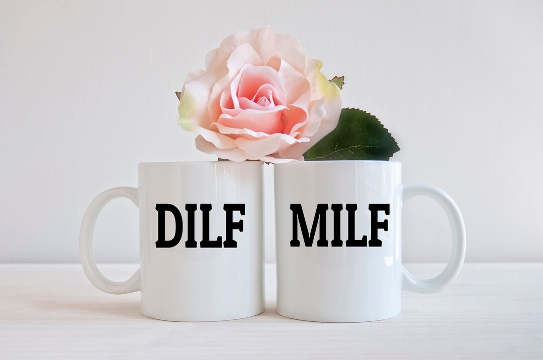 Funny Couples Coffee Mugs. MILF & DILF Matching Mugs Set. Etsy