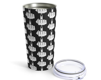 Middle finger stainless steel double wall tumbler travel mug 20 oz