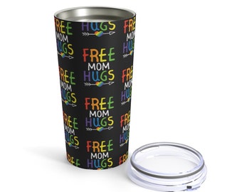 Free mom hugs rainbow pride mother gift stainless steel double wall tumbler travel mug 20 oz