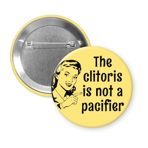 Female Anatomy Lessons Pinback Button or Magnet: Funny Pin Badge