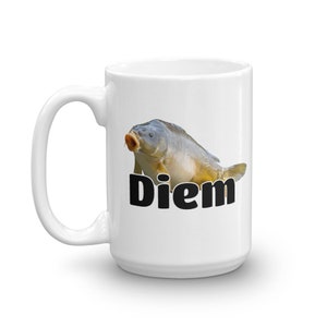 Carpe Diem mug. Funny carp fish pun dad joke seize the day ceramic mug. image 5